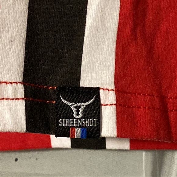 Red and white stripe in T shirt in men’s - Picture 3 of 5